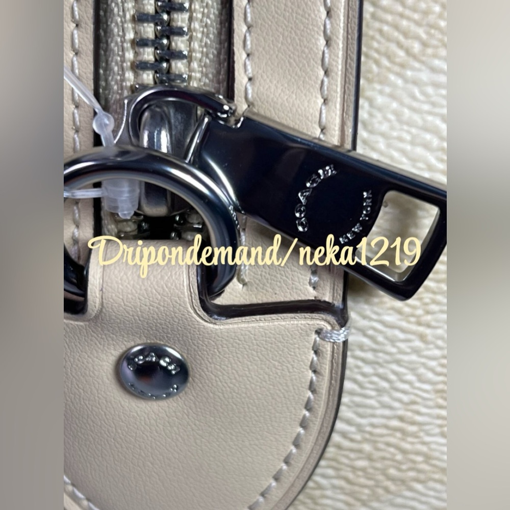 Coach Rowan Satchel Bag In Signature Canvas- Silver/Hay - Picture 8 of 15